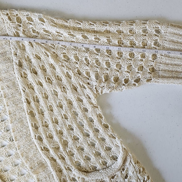 Monroe & Main Cream Cardigan Sweater Open-Knit Design - Picture 6 of 8
